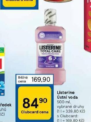 Tesco Listerine ústní voda nabídka