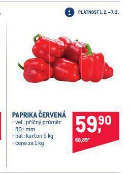 Makro Paprika červená nabídka