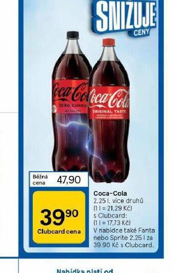 Tesco Coca cola, fanta, sprite nabídka