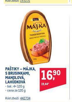 Makro Paštiky májka nabídka