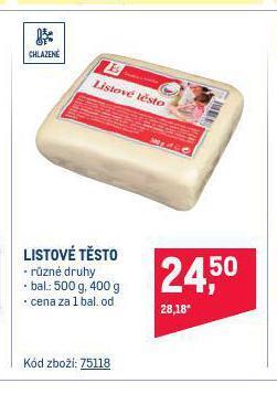 Makro Listové těsto nabídka
