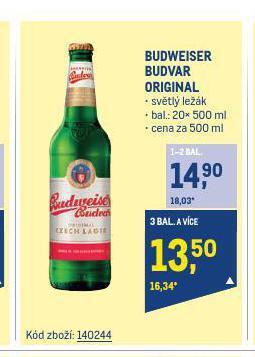 Makro Pivo budweiser budvar nabídka