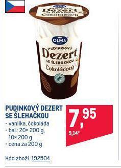 Makro Pudinkový dezert se šlehačkou nabídka