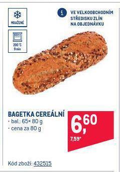 Makro Bagetka cereální nabídka