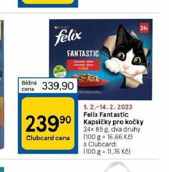 Tesco Felix fantastic kapsičky pro kočky nabídka