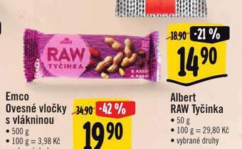 Albert Raw tyčinka nabídka