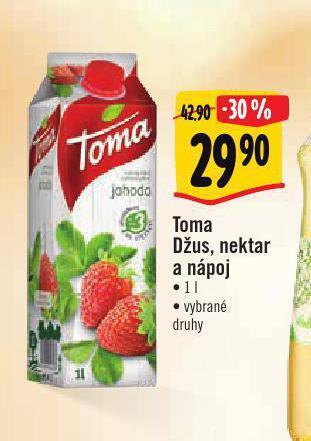Albert Toma džus, nektar a nápoj nabídka