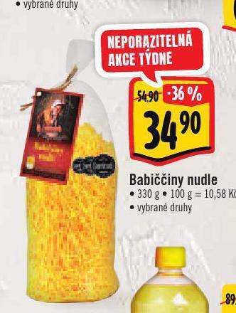 Albert Babiččiny nudle nabídka