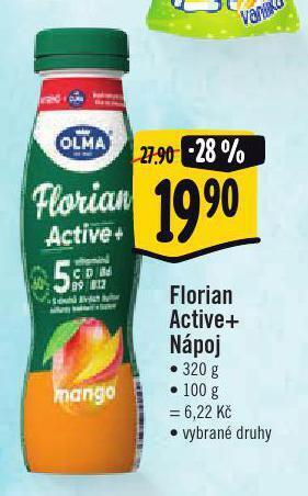 Albert Florian active+ nápoj nabídka