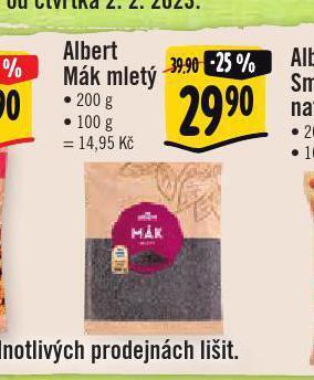 Albert Mák mletý nabídka