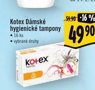 Albert Kotex dámské tampony nabídka
