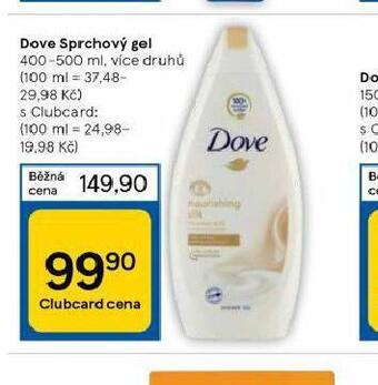 Tesco Dove sprchový gel nabídka