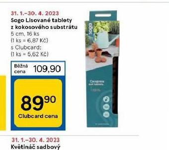 Tesco Sogo lisované tablety z kokosového substrátu nabídka