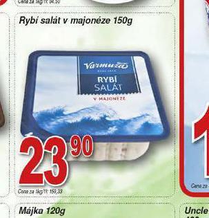 Hruška Rybí salát v majonéze nabídka