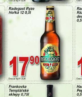Hruška Pivo radegast ryze hořká 12 nabídka