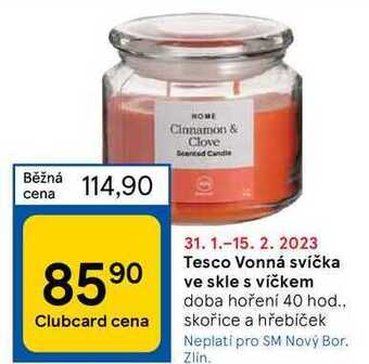 Tesco Tesco vonná svíčka ve skle s víčkem nabídka