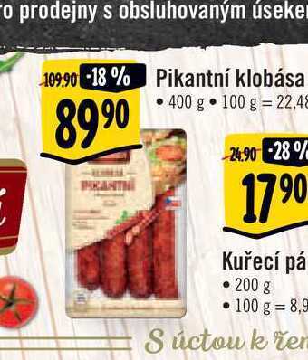 Albert Pikantní klobása 400 g nabídka