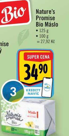 Albert Nature's promise bio máslo • 125 g nabídka