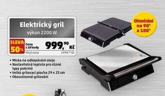 Penny Market Elektrický gril výkon 2200 w nabídka