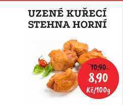 RABBIT řeznictví Uzené kuřecí stehna horní, 100 g nabídka
