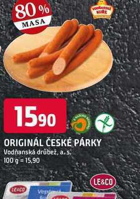 Trefa Vodňanské kuře original české párky 100g nabídka
