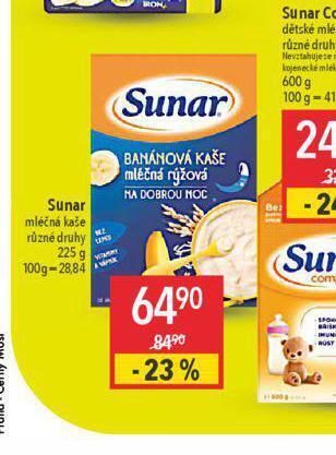 Globus Sunar mléčná kaše nabídka