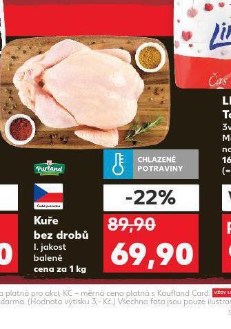 Kaufland Kuře bez drobů nabídka