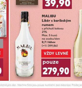 Kaufland Malibu likér s karibským rumem nabídka