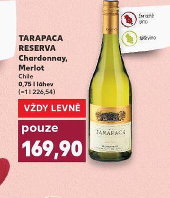 Kaufland Tarapaca reserva chardonnay nabídka