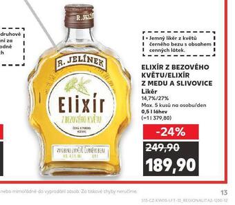 Kaufland Elixír z medu a slivovice nabídka
