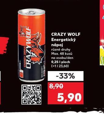Kaufland Crazy wolf energetický nápoj nabídka