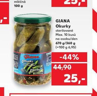 Kaufland Giana okurky nabídka