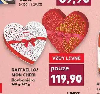 Kaufland Raffaello / mon cheri bonboniéra nabídka