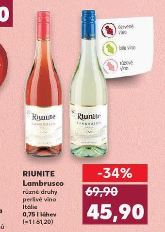 Kaufland Riunite lambrusco nabídka