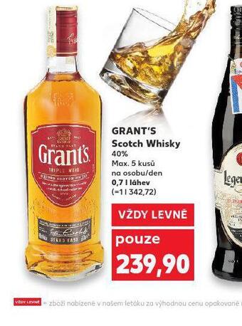 Kaufland Grant´s scotch whisky nabídka