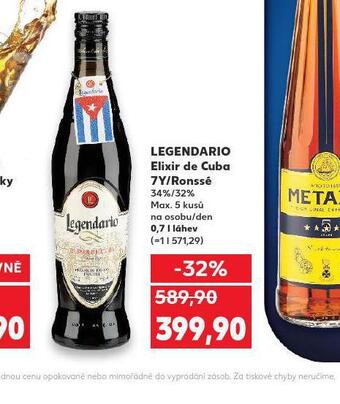 Kaufland Legendario elixir de cuba 7y / ronssé nabídka