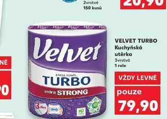 Kaufland Velvet kuchyňská utěrka turbo nabídka