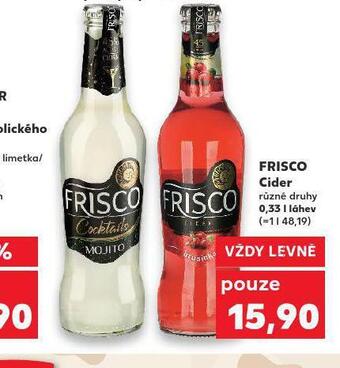 Kaufland Frisco cider nabídka