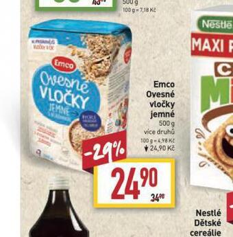 Billa Emco ovesné vločky jemné nabídka