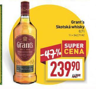Billa Grant´s skotská whisky nabídka
