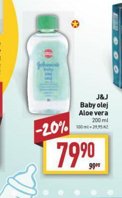 Billa J&j baby olej aloe vera nabídka