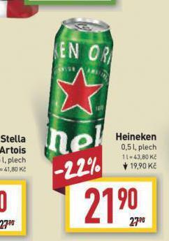 Billa Pivo heineken nabídka