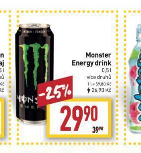 Billa Monster energy drink nabídka
