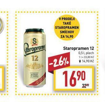 Billa Pivo staropramen 12 nabídka