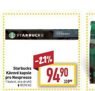 Billa Starbucks kávové kapsle nabídka