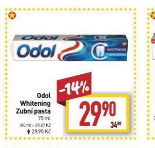 Billa Odol whitening zubní pasta nabídka