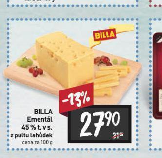 Billa Billa ementál 45% nabídka