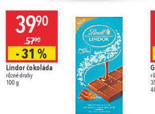 Globus Lindor čokoláda nabídka