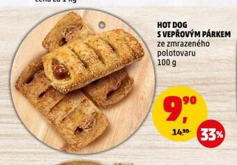 Penny Market Hot dog s vepřovým párkem nabídka