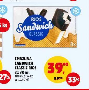 Penny Market Zmrzlina sandwich classic rios nabídka